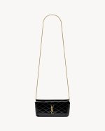 YSL Gaby Chain Phone Holder in Patent Leather